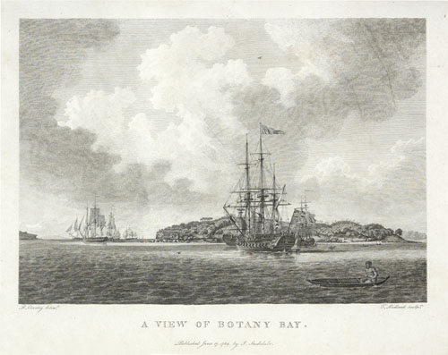 A view of Botany Bay from The voyage of Governor Phillip to Botany Bay, 1789 by Arthur Phillip, Engraving DL Q78/26