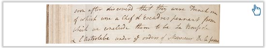 Read more of Gidley King's journal describing the French-British encounter