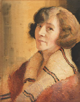 'Souriante' (Smiling) self portrait, c.1923, watercolour by May Gibbs