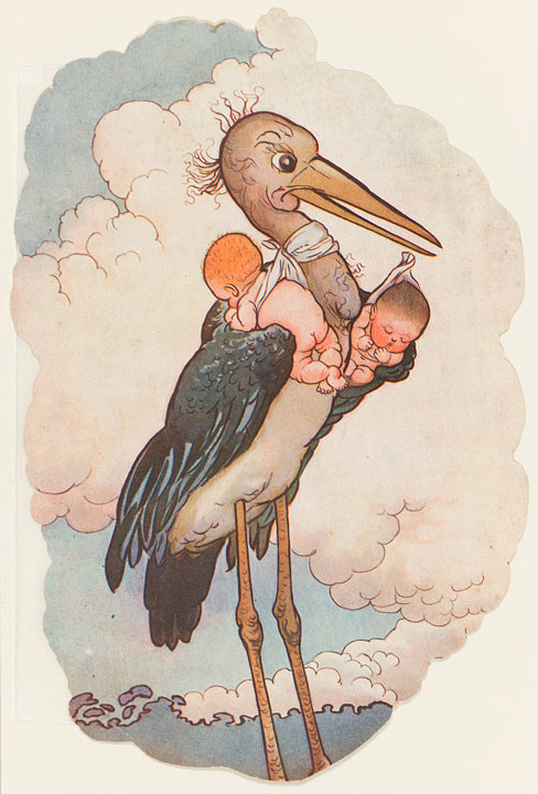 Dr Stork with two babies