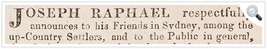 Read about Sydney convict, Joseph Raphael