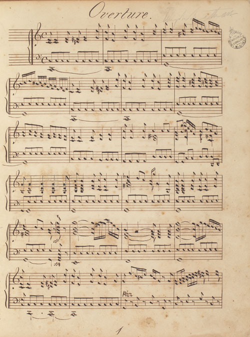 Overture, 'Don John of Austria', ca.1846, vocal score by Isaac Nathan, the first opera composed and produced in Australia.
