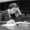 Woman studying in Mitchell Library