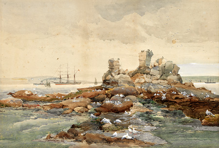 Bottle and Glass Rocks, Vaucluse before bombardment, 1887
