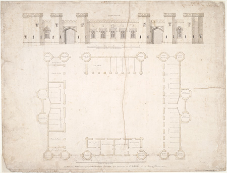 Plan and elevation of the Governor&rsquo;s stable and offices at Sydney, New South Wales