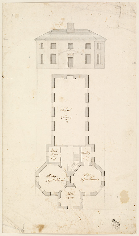 Plan and elevation of a school-house