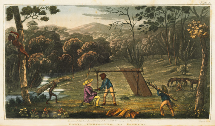 Party preparing to bivouac, 1826