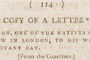 This rare satirical squib was written by a European author familiar with the First Fleet chronicles and pretends to be a letter from Bennelong to his wife