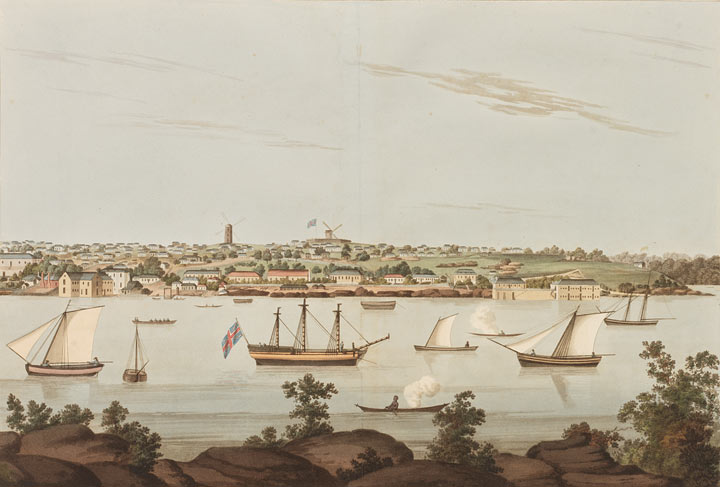 John Eyre, New South Wales. View of Sydney, from the East Side of the Cove. No.2, 1810